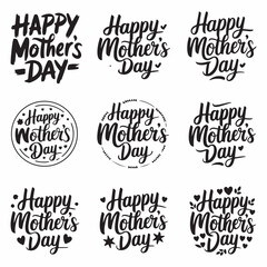 Happy Mothers Day Calligraphy Mother day. Happy Mother's Day. Mother day poster. Vector illustration for women's day, Happy Mother's Day elegant hand written lettering . Modern calligraphy isolated on