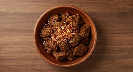Hearty Beef Stew on Wood