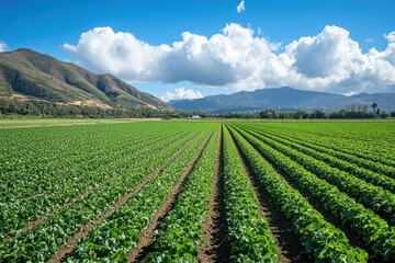 Golden wheat field swaying in the breeze with majestic mountains as the backdrop.