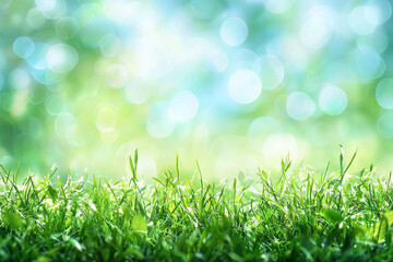 Obraz premium Vibrant green grass meadow spring nature background image life lush park fresh field scene photo