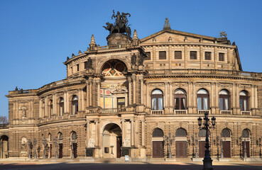 Obraz premium Close up of the Saxon State Opera (Semperoper) Dresden - Germany