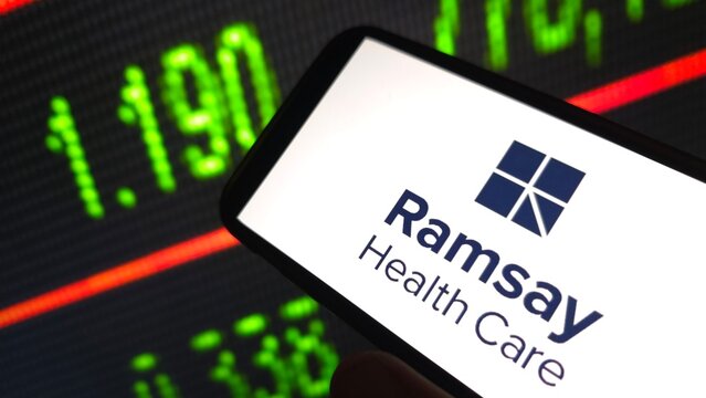 Konskie, Poland - March 11, 2025: Ramsay Health Care company logo displayed on mobile phone