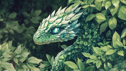 Majestic Plant Dragon Fantasy Illustration for Mythology Lovers