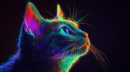Professional Prismatic Cat Image for Creative Projects