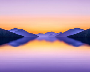 Obraz premium Serene mountain reflection at dawn