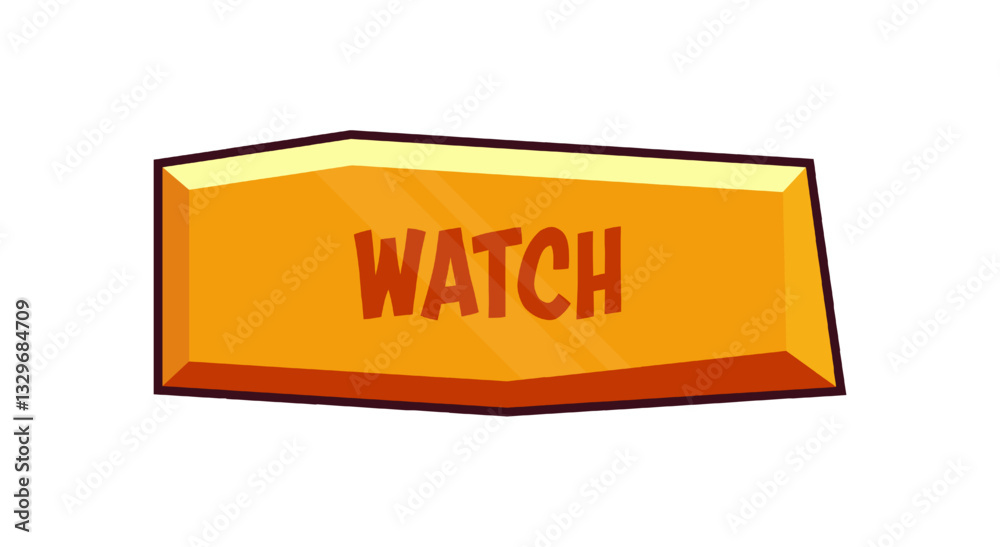 Poster modern watch button element. web design template interface.