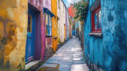 Fototapeta premium Kinsale Street: Exploring the Colourful Charm of a Historic Irish Town
