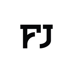 FJ monogram logo design letter text name symbol monochrome logotype alphabet character simple logo