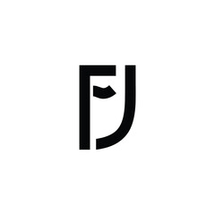 FJ monogram logo design letter text name symbol monochrome logotype alphabet character simple logo