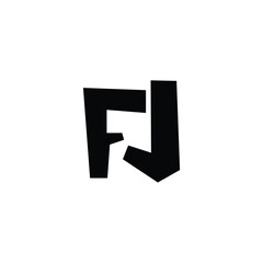 Fototapeta premium FJ monogram logo design letter text name symbol monochrome logotype alphabet character simple logo