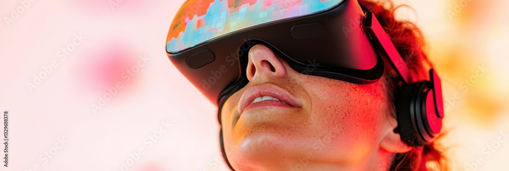 Aufkleber Immersive XR Experience Next-Gen Virtual Reality Insights with Dynamic Color Gradient - Innovative Tech Visualization for Future-Forward Digital Engagement