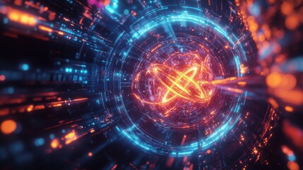 Obraz premium Quantum Particle Accelerator Generating Antimatter