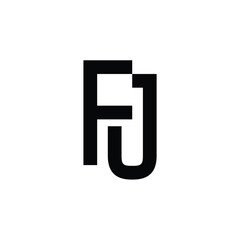 FJ monogram logo design letter text name symbol monochrome logotype alphabet character simple logo