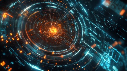 Obraz premium Holographic Display Showing Quantum Coherence Pattern