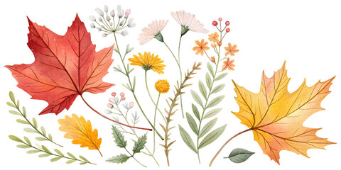 Obraz premium autumn leaves isolated on white