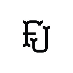 FJ monogram logo design letter text name symbol monochrome logotype alphabet character simple logo