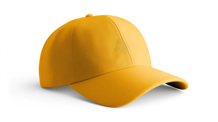 Fototapeta premium Golden Yellow Baseball Cap - A vibrant yellow baseball cap, perfect for sunny days or adding a pop of color to any outfit. Clean, simple design
