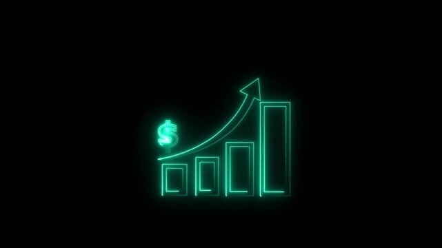 glowing neon incentive icon isolated on black background. HD video motion graphic animation