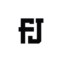 FJ monogram logo design letter text name symbol monochrome logotype alphabet character simple logo