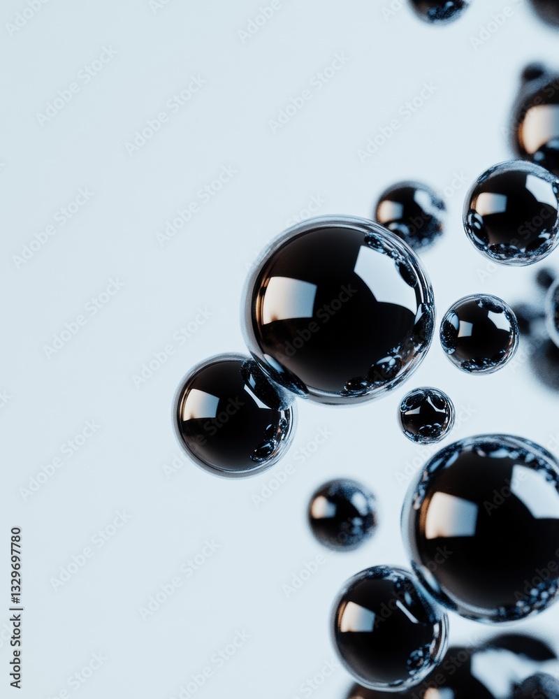 Leinwandbilder Liquid Mercury Molecular Dynamics High-Precision Visualization of Nano-Scale Spherical Interactions in Advanced Materials Science and Industrial Innovation