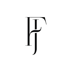 FJ monogram logo design letter text name symbol monochrome logotype alphabet character simple logo