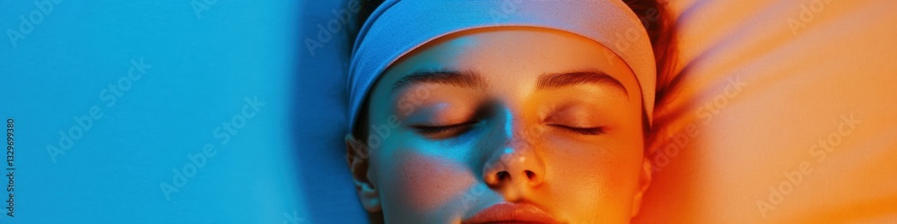 Aufkleber neuroaesthetic sleep optimization minimalist digital wellness portrait capturing regenerative rest w