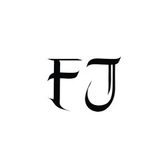FJ monogram logo design letter text name symbol monochrome logotype alphabet character simple logo