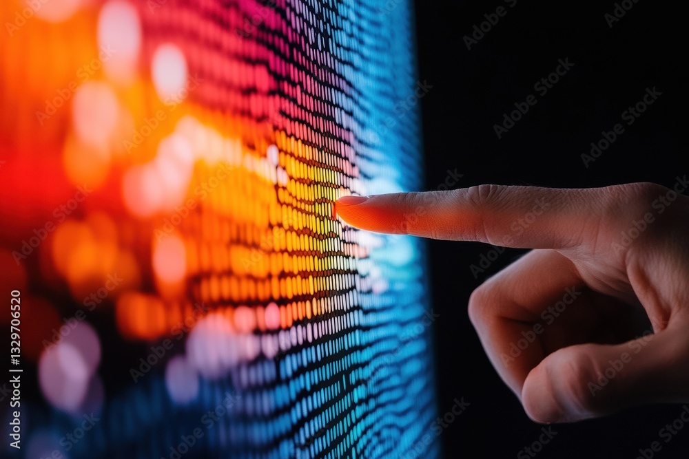 Poster immersive digital interaction next-gen touchscreen innovation revealing vibrant ui experience for te