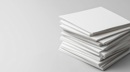 Stack of White Corrugated Cardboard Sheets on Gray Background