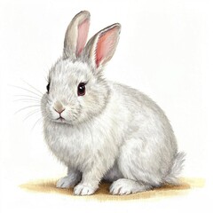 Obraz premium white rabbit isolated on white