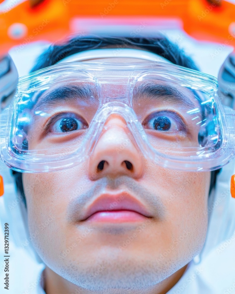 Poster futuristic tech visionary next-gen engineering professional explores cutting-edge innovation with hi