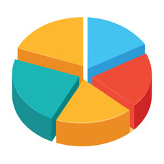 Obraz premium 3D Pie Chart vector, create a pie chart for business