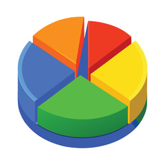 Obraz premium 3D Pie Chart vector, create a pie chart for business