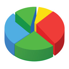 Obraz premium 3D Pie Chart vector, create a pie chart for business