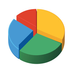 Obraz premium 3D Pie Chart vector, create a pie chart for business