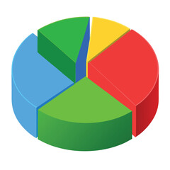 Obraz premium 3D Pie Chart vector, create a pie chart for business