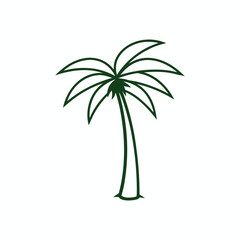 Obraz premium Palm Tree on White Background – Tropical Nature Symbol for Design