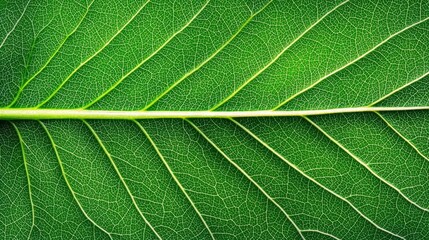 Obraz premium Detailed Green Leaf Texture Macro Photography