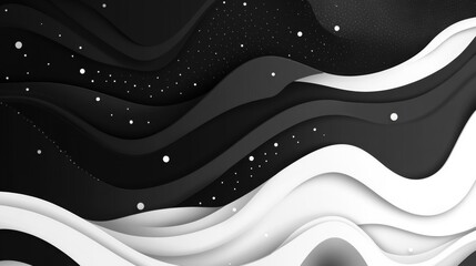 Abstract Black And White Wavy Background