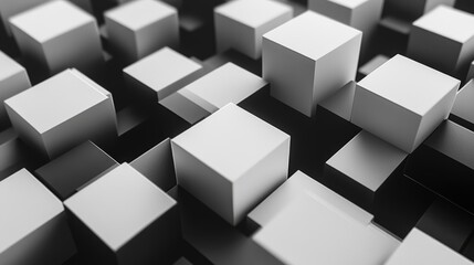 Fototapeta premium Abstract 3D Rendering of White Cubes Pattern