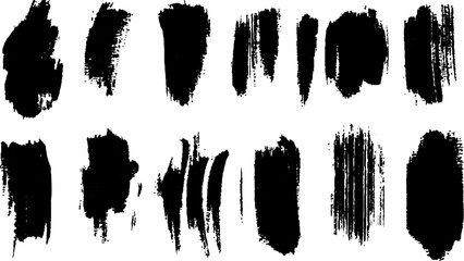 Paintbrush set template. Grunge texture effect. Graphic design elements grungy painted style concept for banner,