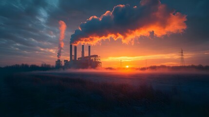 Fototapeta premium Futuristic biomass power station with advanced technology optimizing clean energy production