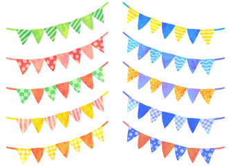 柄の入っているガーランドのイラストセット ベクター素材