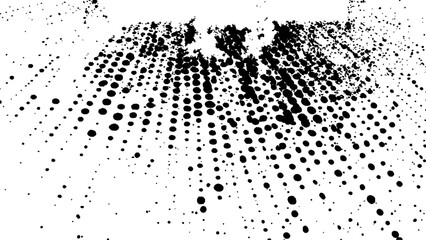 Halftone grunge urban vector. Distressed texture. Grunge white background. Black white halftone dotted white background. Black spots, splashes and dotted paint marks on a white background. 