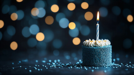 Beautiful birthday background with a cake, perfect for festive postcards