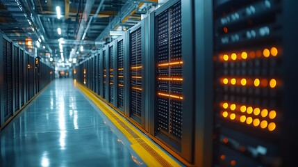 Obraz premium Industrial battery storage facility powered by AI-driven peak shaving technology