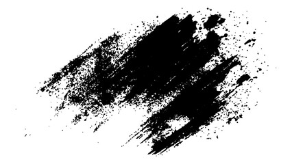 Black paint brush strokes isolated on white background. Grunge texture effect. Graphic design elements grungy painted style concept for banner, flyer, cover, etc.
