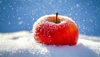 Apples in the snow.