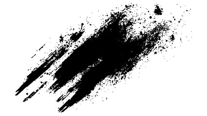Black paint brush strokes isolated on white background. Grunge texture effect. Graphic design elements grungy painted style concept for banner, flyer, cover, etc.