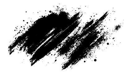 Simple black brush strokes on a white background. White paint brushes on a black background texture. Abstract black in splash, paint, brush strokes, stain grunge isolated on white background,